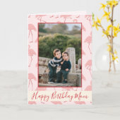 Carte Flamants roses roses Joyeux Anniversaire Maman Pho (Fleur jaune)