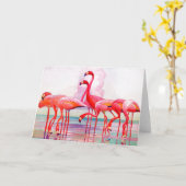 Carte Flamants roses roses par Francis Lee Jacques (Fleur jaune)