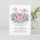 Carte Flamants roses rouillants Mariage de plage tropica (Debout devant)