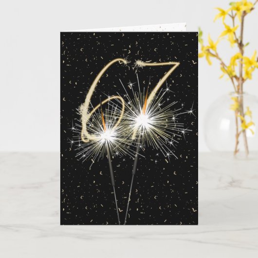 Carte Flambant du 67e mariage anniversaire (Fleur jaune)