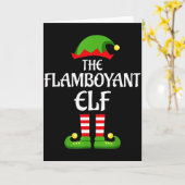 Carte Flamboyant Elf Family Matching Group Christmas (Fleur jaune)
