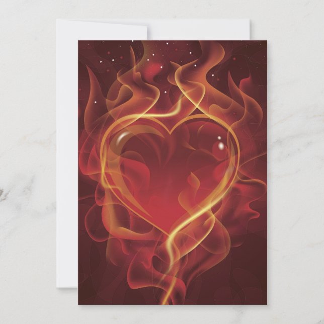 Carte FlamingFlamingHeart feu d'amour rouge foncé flamme (Devant)