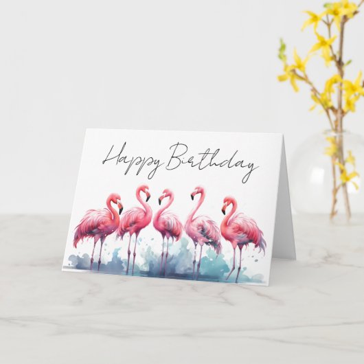 Carte Flamingo (Fleur jaune)