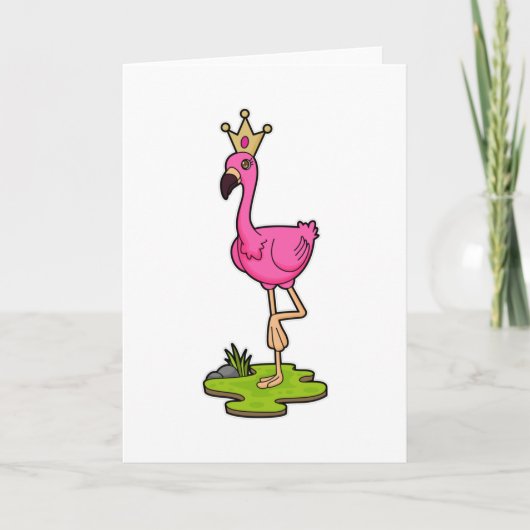 Carte Flamingo as Princess with Crown (Devant)