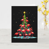 Carte Flamingo Christmas Tree Funny Nkie Holiday Flaming (Fleur jaune)