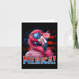 Carte Flamingo Drapeau Américain Merica 4 Juillet Enfant