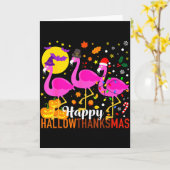 Carte Flamingo Halloween Thanksgiving Christmas Hallowth (Fleur jaune)