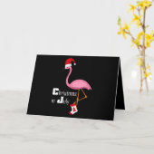 Carte Flamingo | Noël du flamant en juillet Fête drôle (Fleur jaune)
