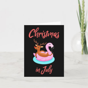Carte Flamingo Réveillon Rigolo Noël En Juillet X-mas Gi