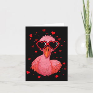 Carte Flamingo Saint-Valentin Lunettes de soleil Cœur Am
