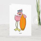 Carte Flamingo surfeur avec planche de surf.PNG (Dos)