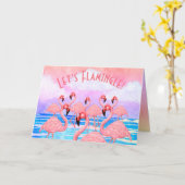 Carte Flamingoes on Parade (Fleur jaune)