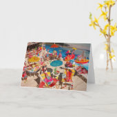 Carte "Flamingos !" pour Greeting Card ! (Fleur jaune)