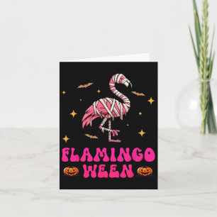 Carte Flamingoween Flamant rose maman Halloween Costum e