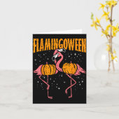 Carte Flamingoween Pumpkin Flamingos Funny Bird Hallowee (Fleur jaune)