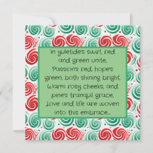 Carte Flamme de Noël rouge, vert et blanc