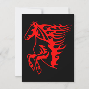 Carte Flamme feu rouge Bronco Mustang Cheval sauvage