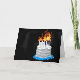 Carte Flamme gâteau d'anniversaire