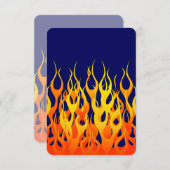 Carte Flammes de course classique en feu sur Navy Blue (Devant / Derrière)