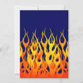 Carte Flammes de course éclatantes sur Navy Blue (Devant)