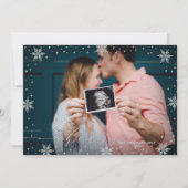 Carte Flammes de neige argentées Salutations de Noël pho (Devant)