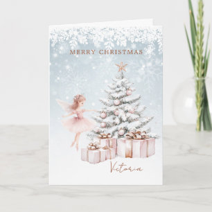Carte Flammes de neige Ballerina Christmas Tree