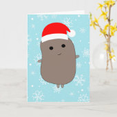 Carte Flammes de neige Bleues Funny Pomme de terre Noël (Fleur jaune)