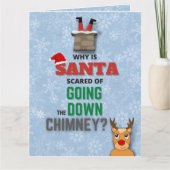 Carte Flammes de neige de la cheminée du Père Noël drôle (Devant)