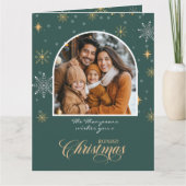 Carte Flammes de neige d'hiver modernes Photo Green Chri (Devant)