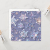 Carte Flammes de neige irisées 3D (Devant/Arrière en situation)