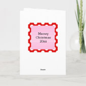 Carte Flammes de neige rose rouge Kitty Chat Noël (Dos)