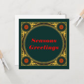 Carte Flammes de roches et de rouleaux Noël (Devant/Arrière en situation)