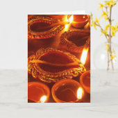 Carte flammes diwali diya (Fleur jaune)