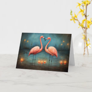 Carte Flammes éternelles de l'amour Flamants roses Valen