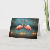 Carte Flammes éternelles de l'amour Flamants roses Valen (Devant)