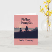 Carte Flammes Jumelles Mère Fille (Fleur jaune)