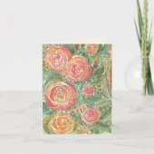 Carte flanc Rose aquarelle (Devant)