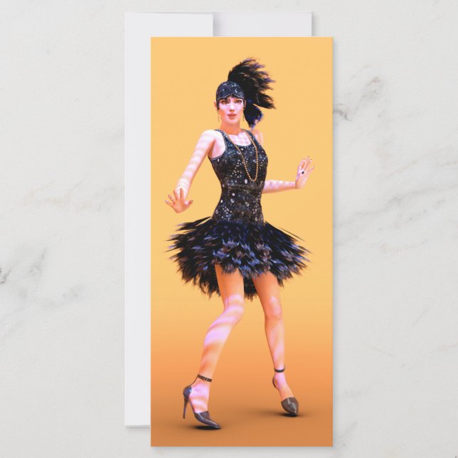 Carte Flapper Dancing Vintage (Devant)