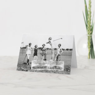 Carte Flapper Girls Playing Golf, 1926