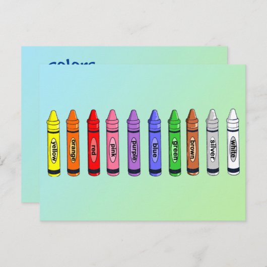 Carte Flash Crayons (Devant / Derrière)