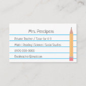 Carte flashcard personnalisée du tuteur privé (Devant)