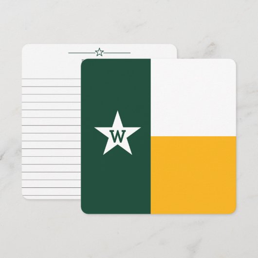 Carte Flat Bear Green & Gold Texas (Devant / Derrière)