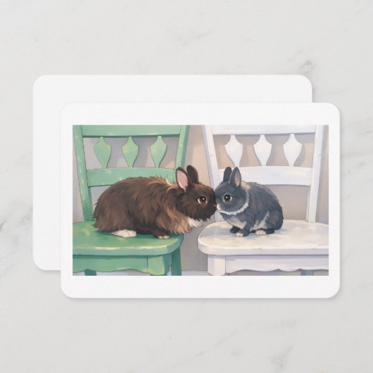 Carte Flat Card - Two Rabbits (Devant / Derrière)