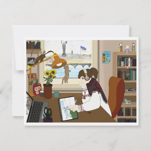 Carte Flat Card Ukraine fille (Devant)