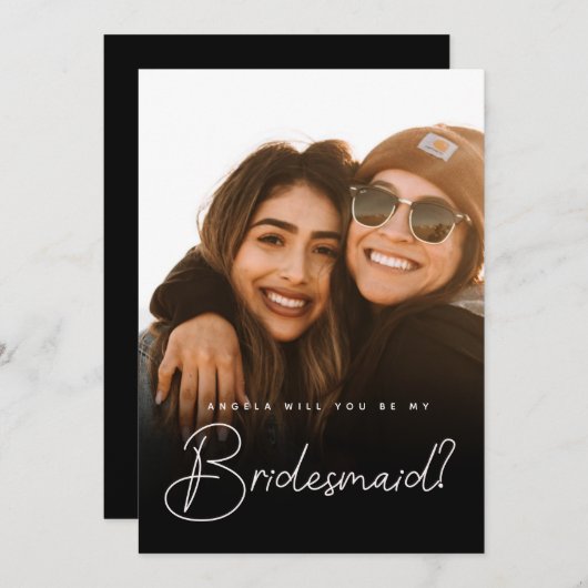 Carte Flat de la proposition de Bridesmaid (Devant / Derrière)