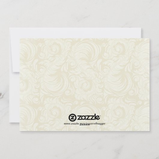 Carte Flat de Noël Red Damask (Dos)