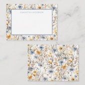 Carte Flat Flat Flat Fleur sauvage personnalisée (Devant / Derrière)