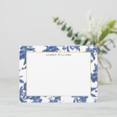 Carte Flat Flat vintage bleu et blanc (Debout devant)