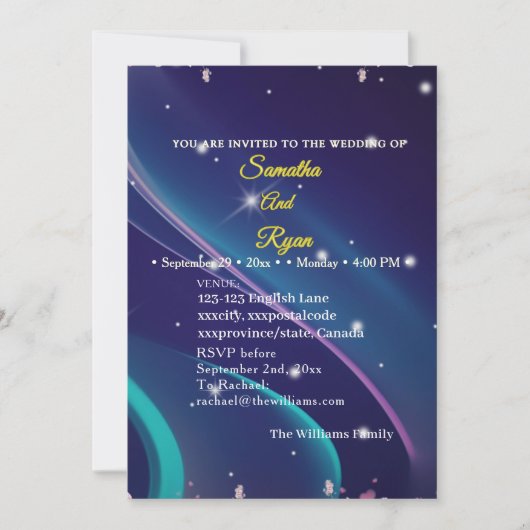 Carte Flat Floral Wedding Invite (Devant)