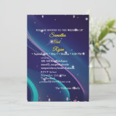 Carte Flat Floral Wedding Invite (Debout devant)